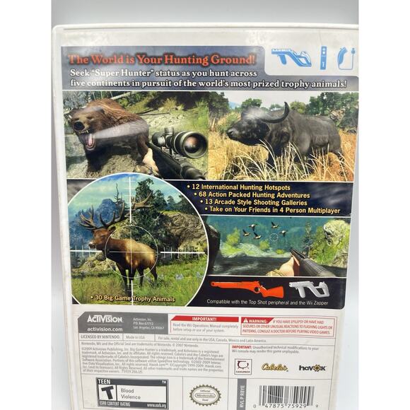 Nintendo Wii: Cabela's Big Game Hunter 2010, Tested, Free Shipping W Manual - Picture 3 of 7